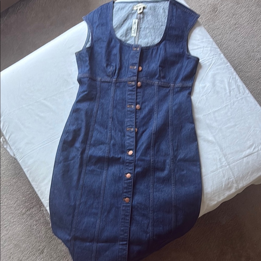 Madewell Blue Sleeveless Sheath Dress